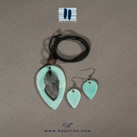 نیم ست سرامیکی دست ساز به رنگ بنفش با متعلات استیل